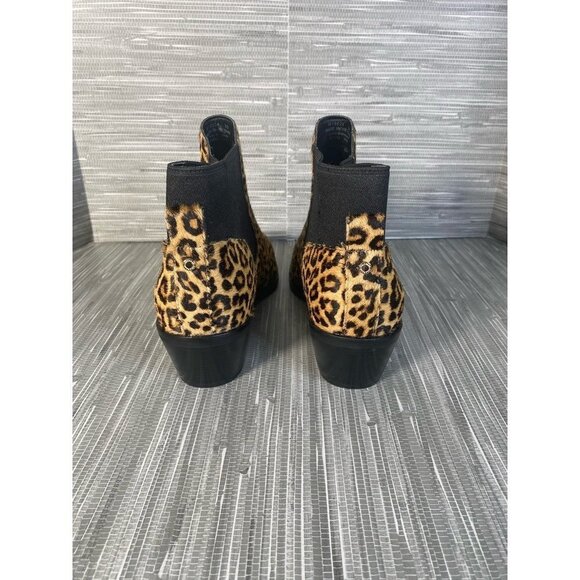 Cole Haan Womens Gia Chelsea Boots Brown Black Fur Lined Leopard Ankle 8 B New - Picture 2 of 9
